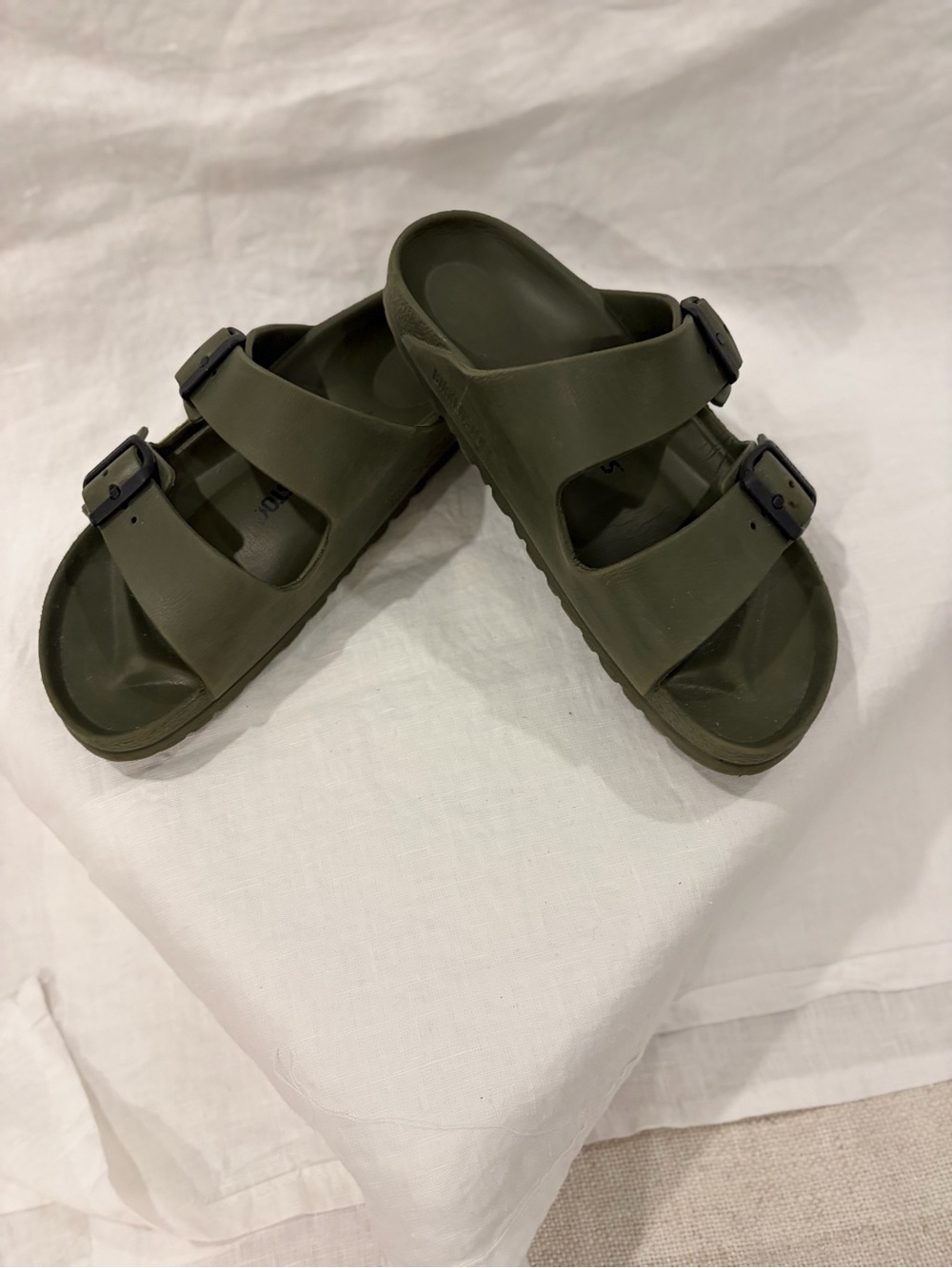 Birkenstock Eva Olive Green Dual-Strap Sandals